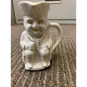 TOBY MUG PITCHER CUP - Ben Franklin - Vintage Gold Embossing Signed Julia Macd?